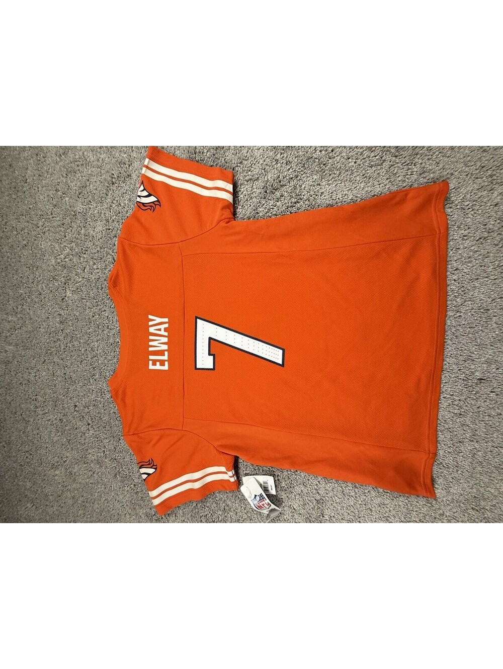 NWT John Elway Jersey Women’s Large Orange & White NFL Team NFLPA - Picture 5 of 6